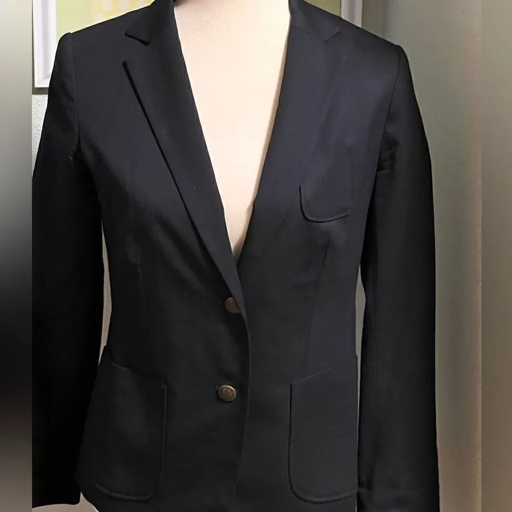 EUC Gap Black Lined Blazer With Gold Buttons Size 4 #C53